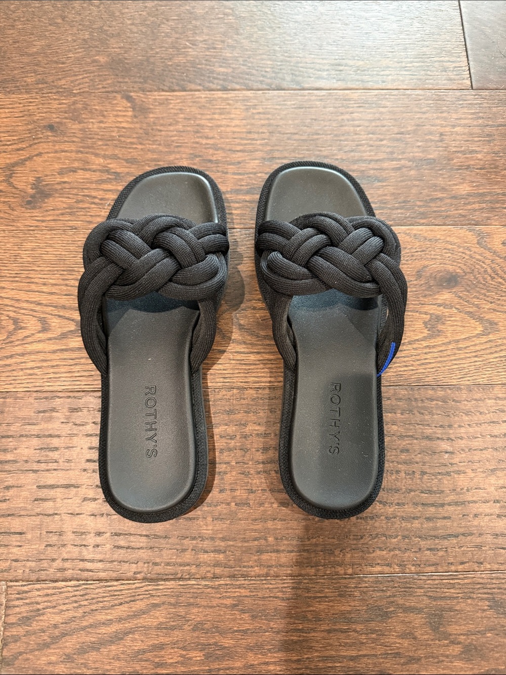 Rothy's Black Knotted Slide Sandals - Women's Slip-On Braided Slides